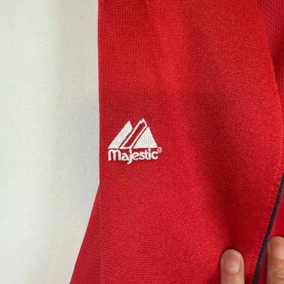 VTG Majestic St Louis Cardinals MLB Authentic Collection Track Jacket Red‎ L